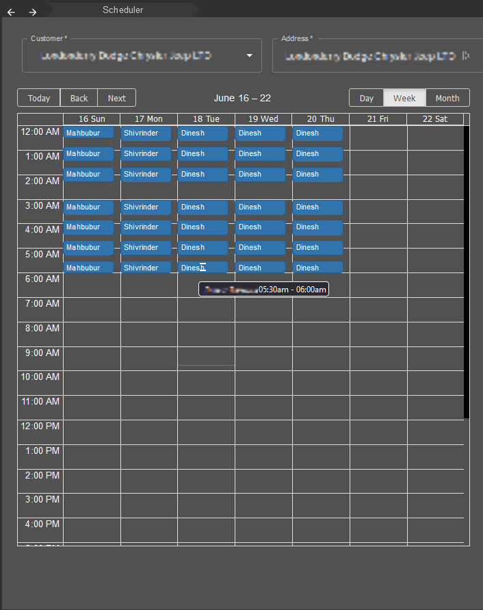 schedule